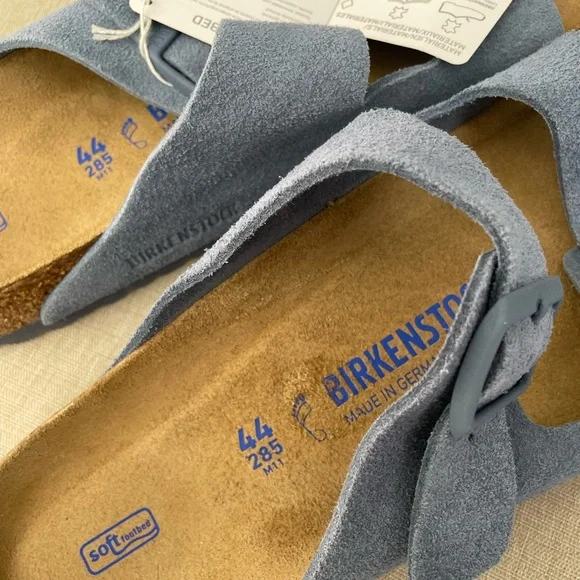 Mens Birkenstock Arizona Soft Footbed Suede Leather Sandal Size 11 - Picture 4 of 11